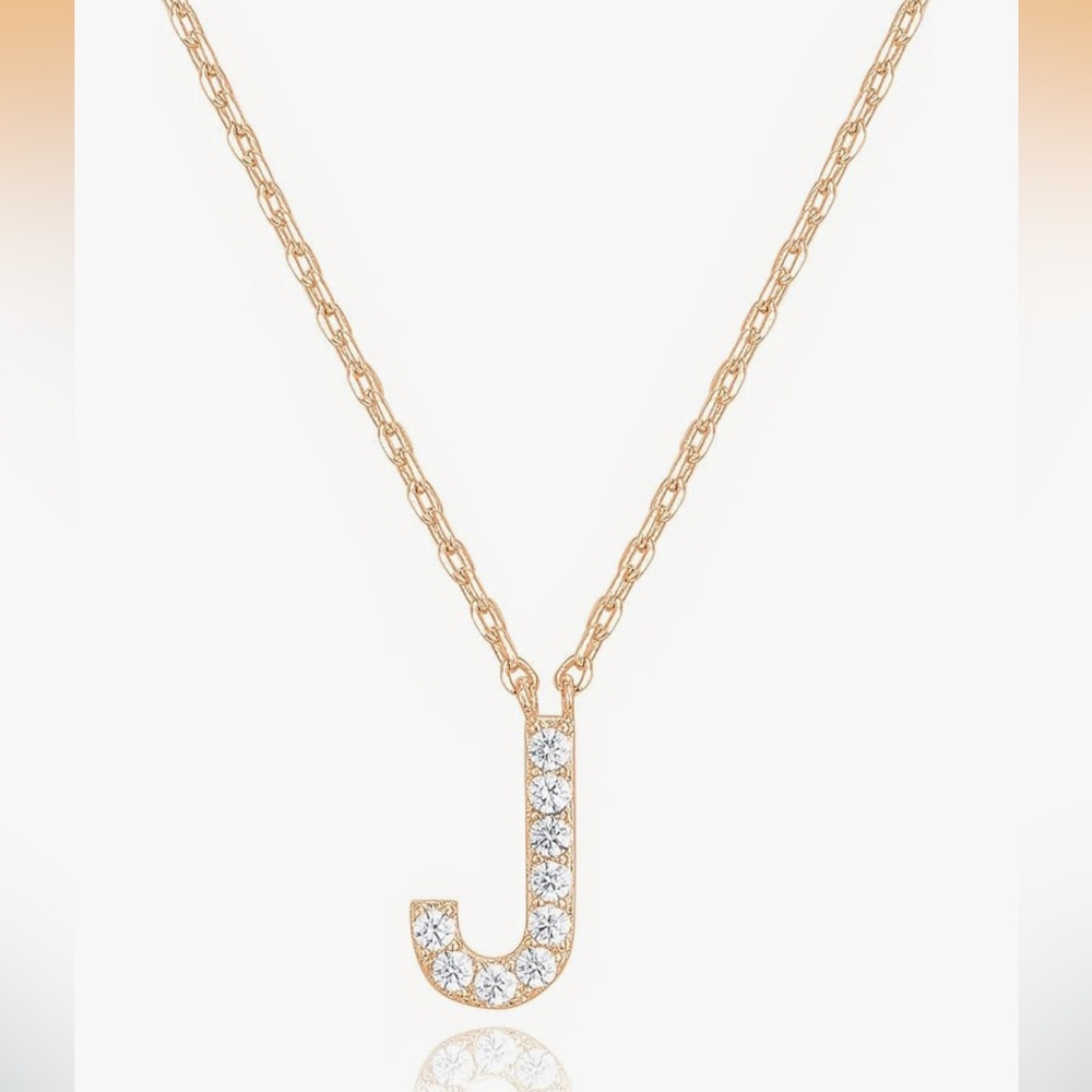 Pavio Rose Gold Plated J Initial Necklace